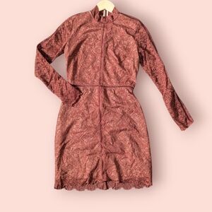 Wilfred Janvry Elegant Lace Dress in Rust